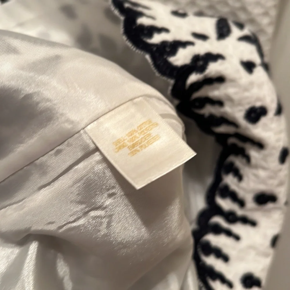 kate spade White Dress with Black Floral Embroidery